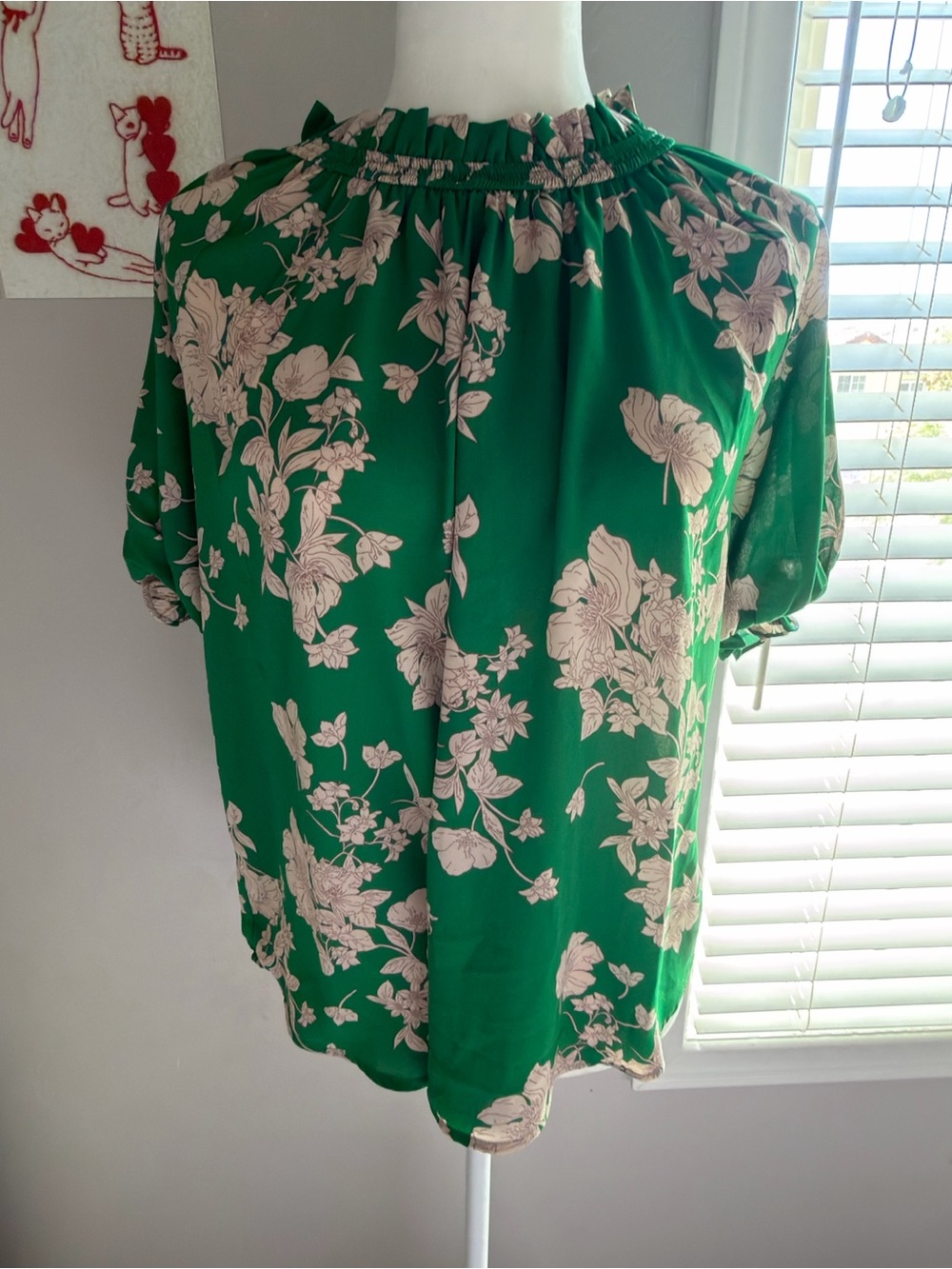 Sienna Sky Green Floral Short Sleeve Blouse